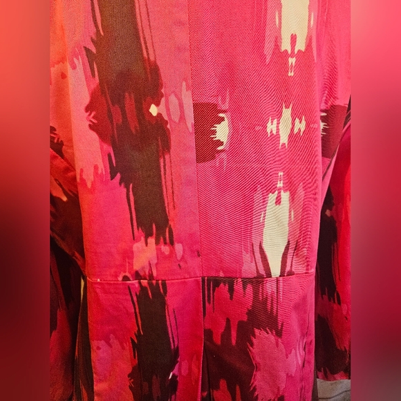 Appraisal Pink Ikat Print Double-Breasted Trench Coat – Size Approx. M - Picture 8 of 14